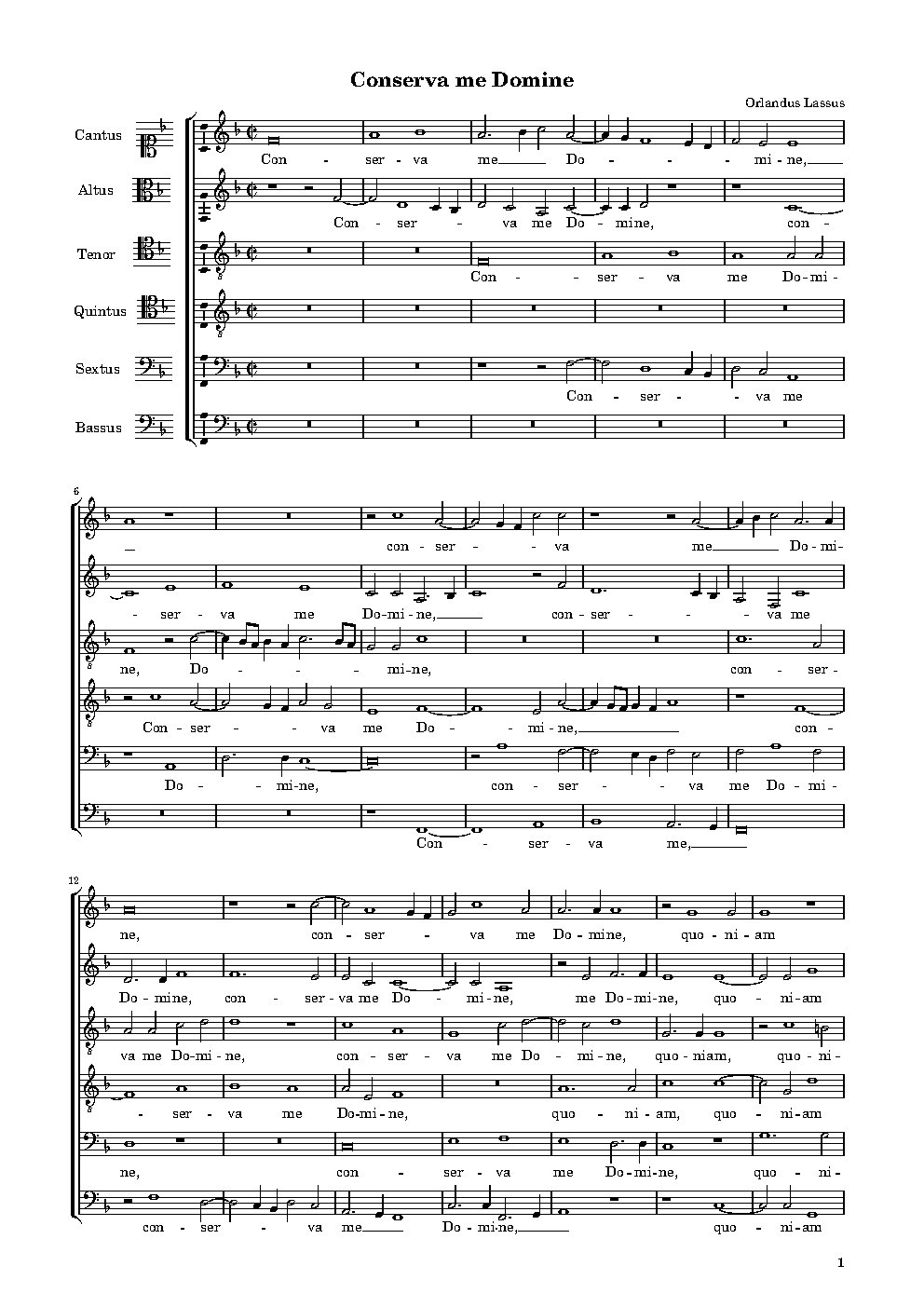 Conserva me Domine - Choir Script PDF Thumbnail