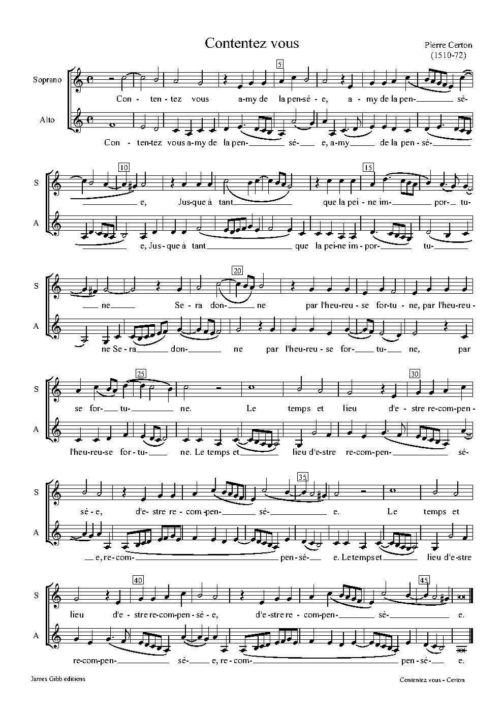 Contentez vous - Choir Script PDF Thumbnail