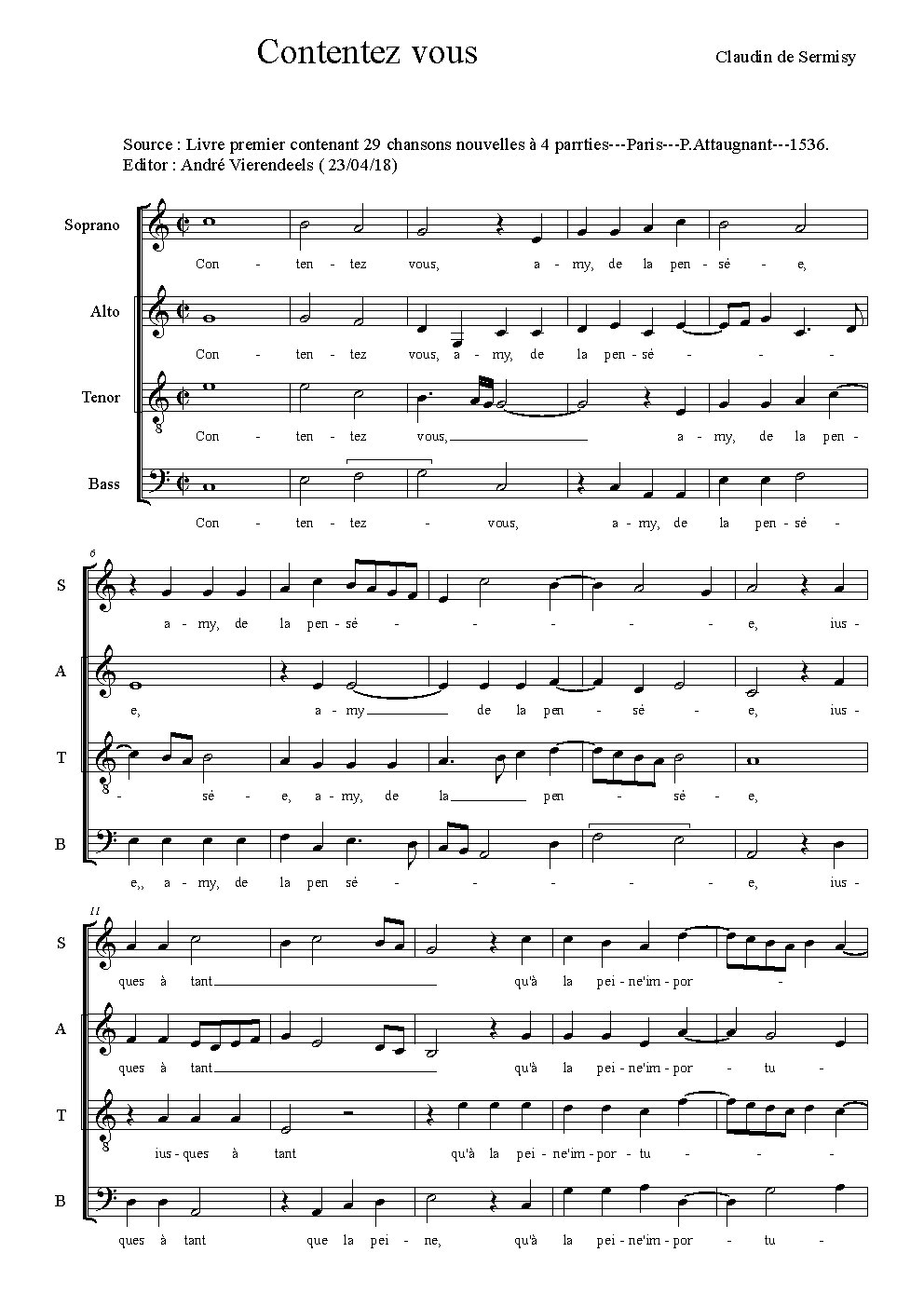 Contentez vous - Choir Script PDF Thumbnail