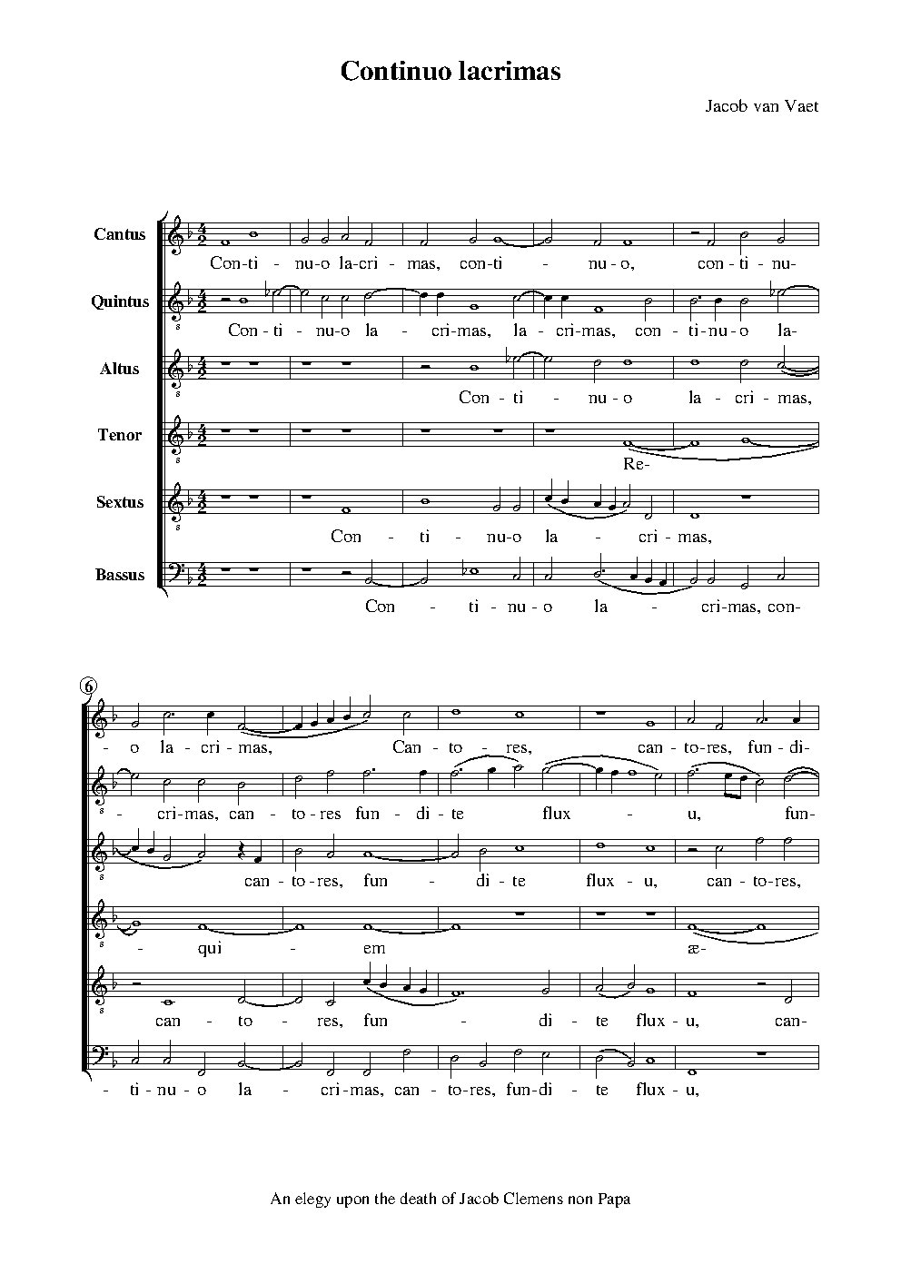 Continuo lacrimas (In mortem Clementis non Papa)