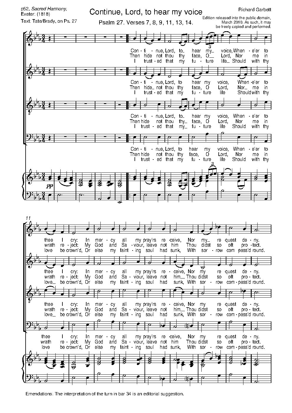Continue, Lord, to hear my voice - Choir Script PDF Thumbnail