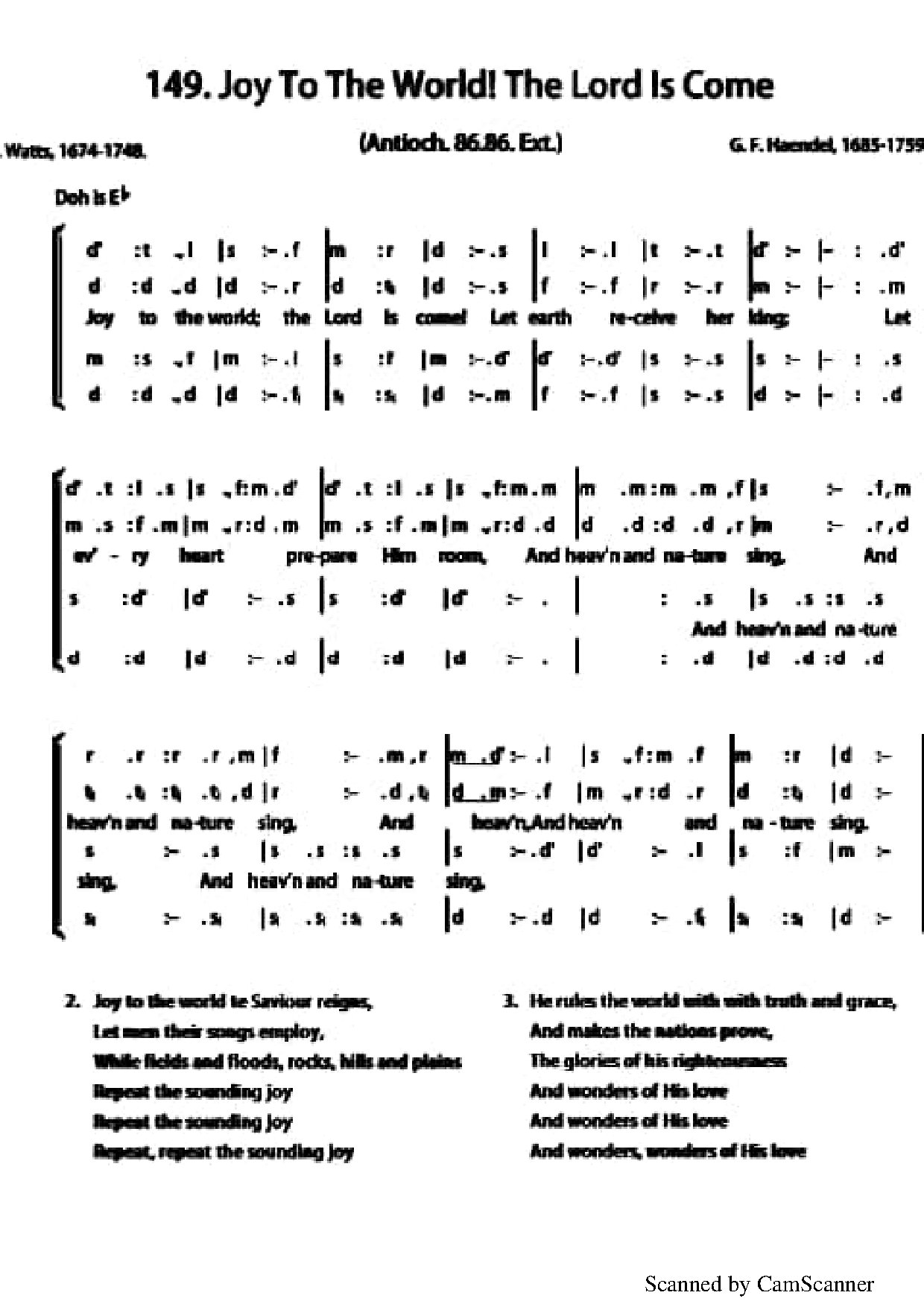Joy To The World (christmas) - Download Choir Script PDF