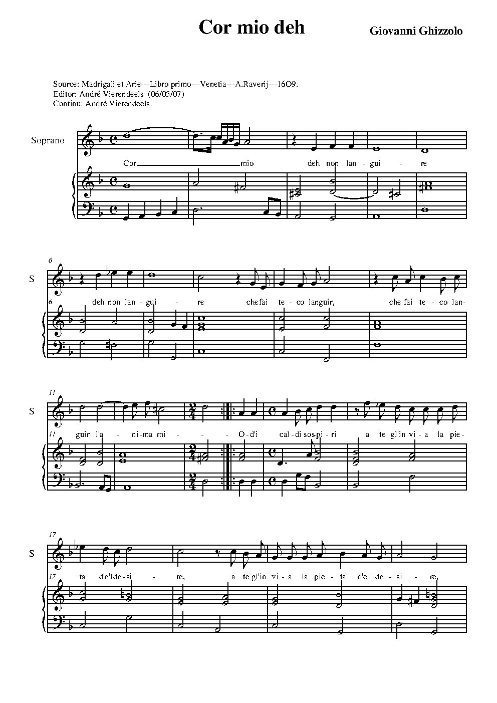 Cor mio deh