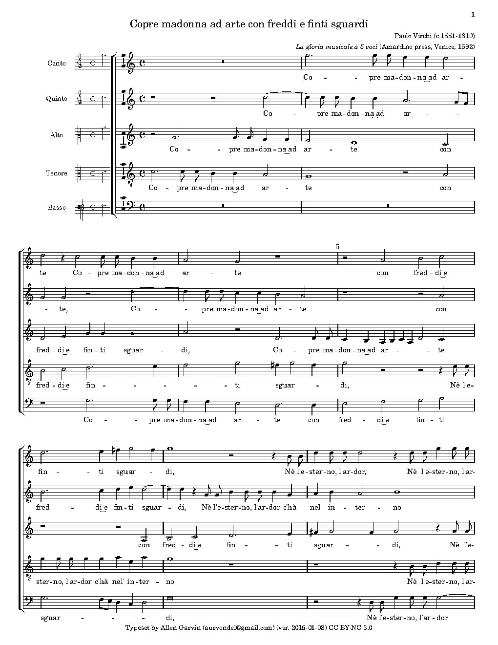 Copre madonna ad arte - Choir Script PDF Thumbnail