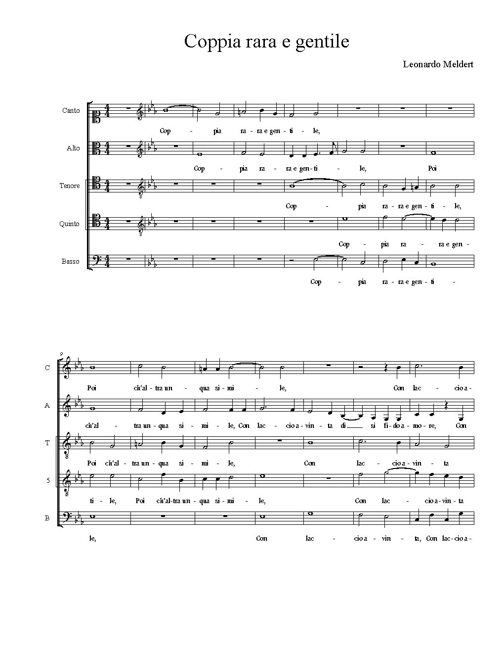 Coppia rara e gentile - Choir Script PDF Thumbnail