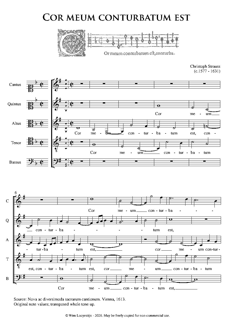 Cor meum conturbatum est a 5 - Choir Script PDF Thumbnail