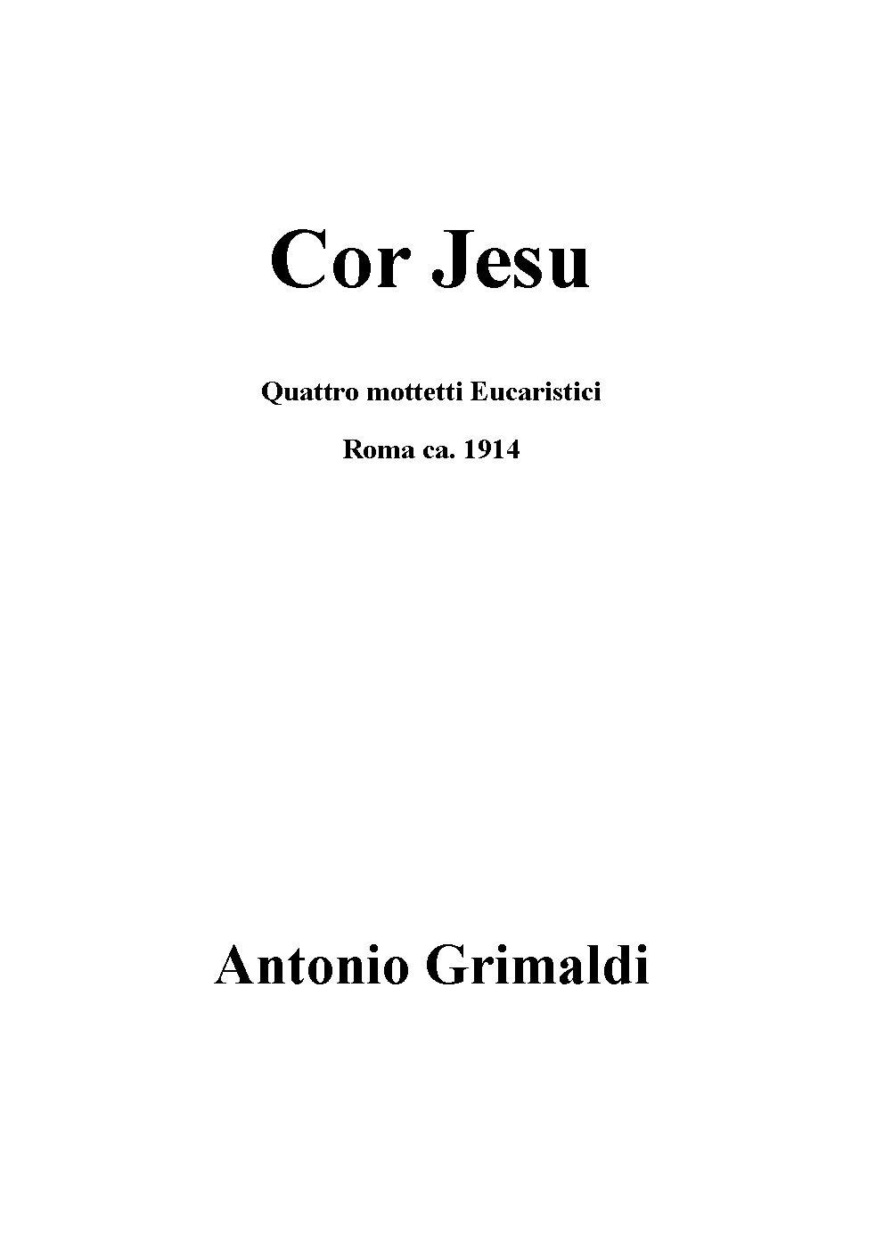 Cor Jesu (quattro mottetti) - Choir Script PDF Thumbnail