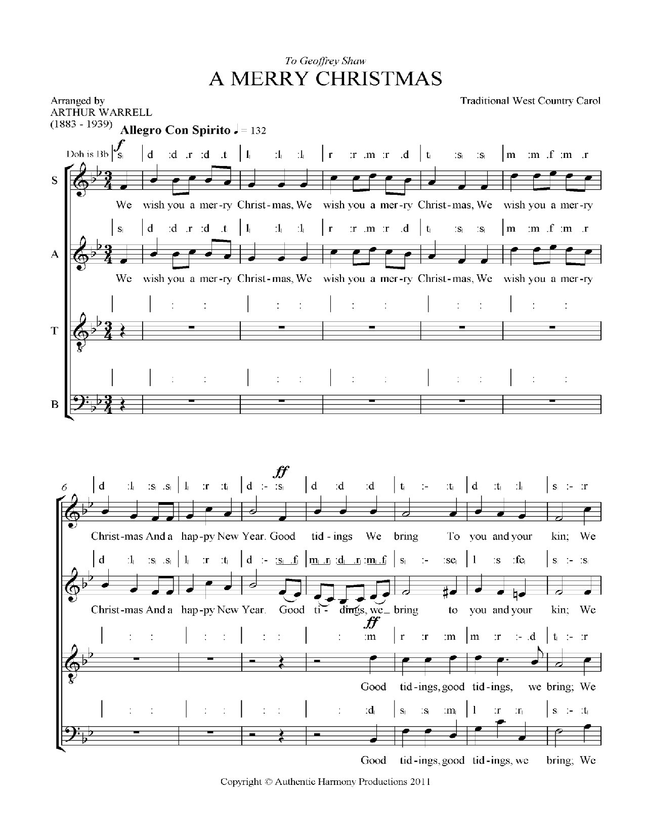 A Merry Christmas - Download Choir Script PDF