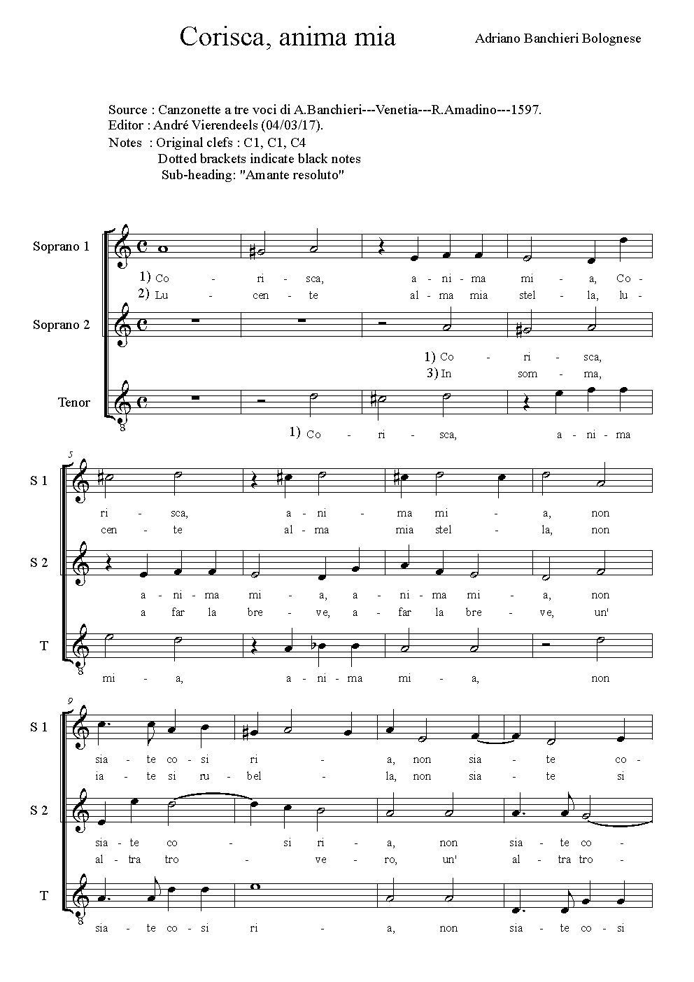 Corisca, anima mia