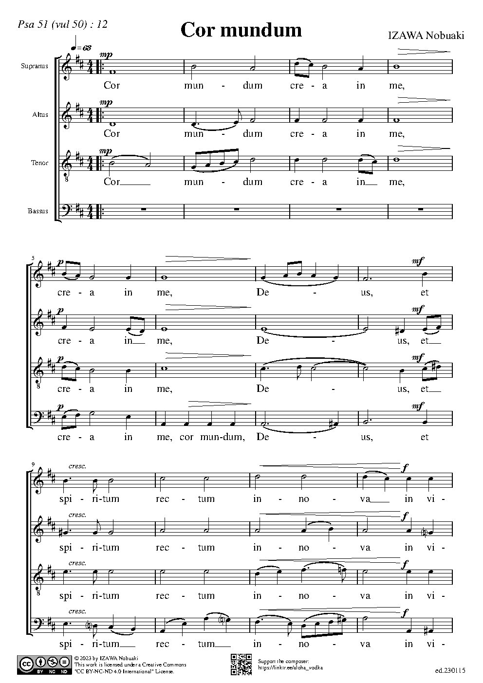 Cor mundum - Choir Script PDF Thumbnail