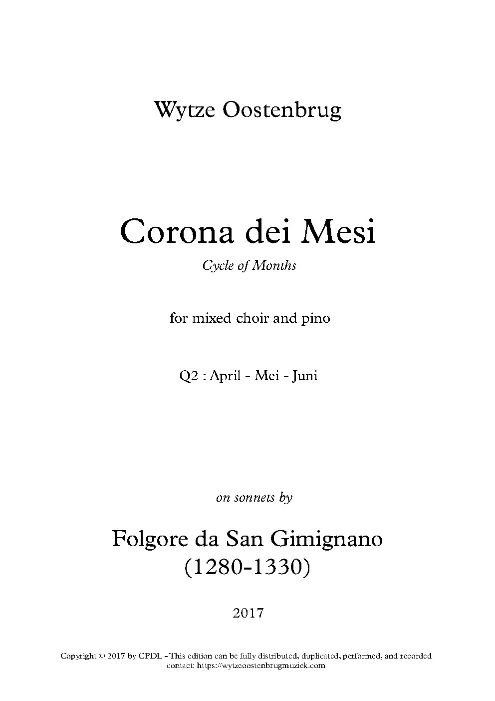 Corona dei Mesi - Q2 - Choir Script PDF Thumbnail