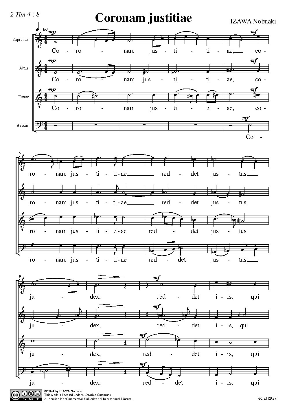 Coronam justitiae - Choir Script PDF Thumbnail