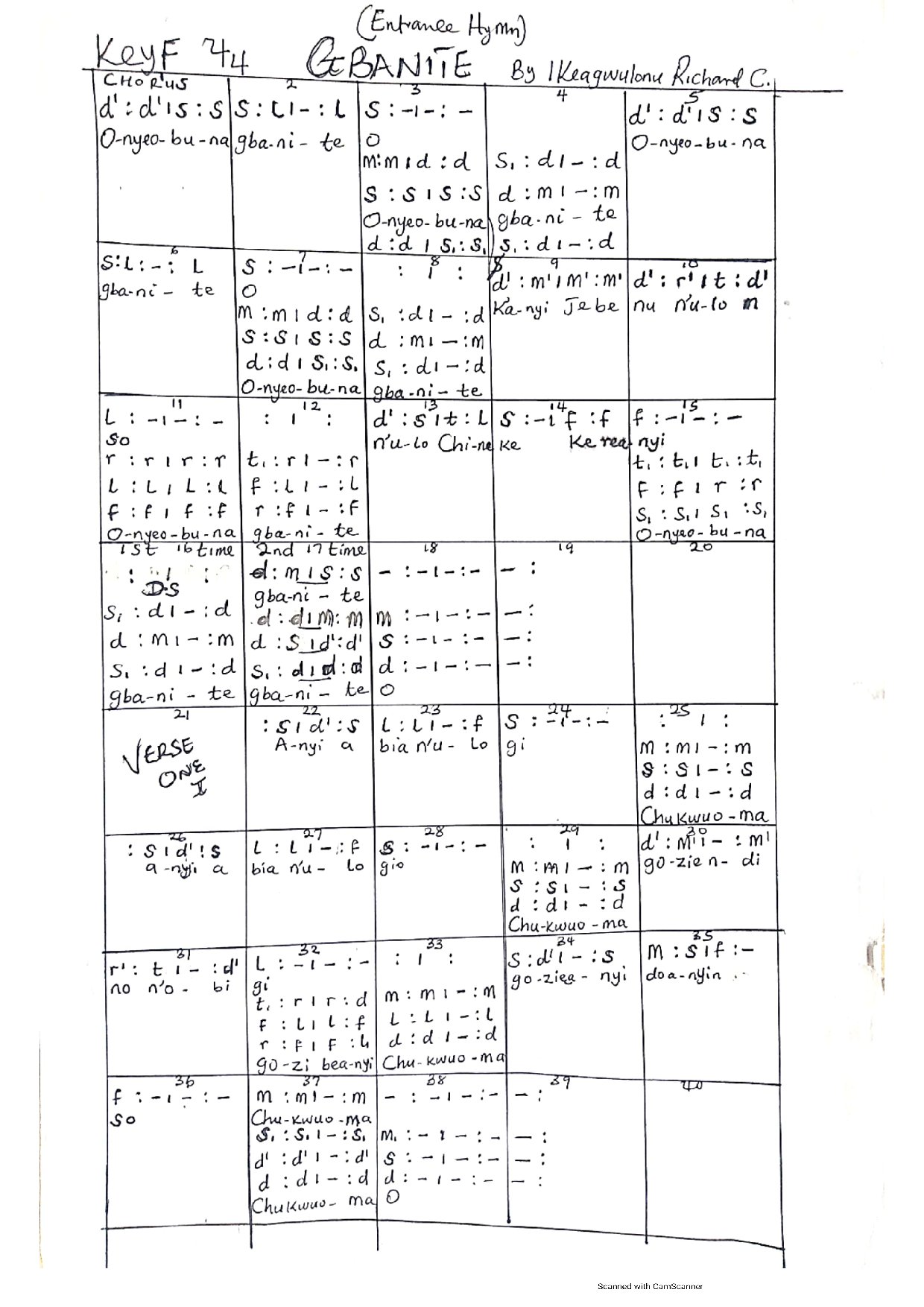 Gbanite ~ I.k Richard - Download Choir Script PDF