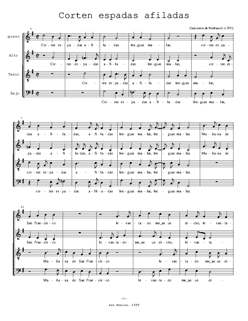 Corten espadas afiladas