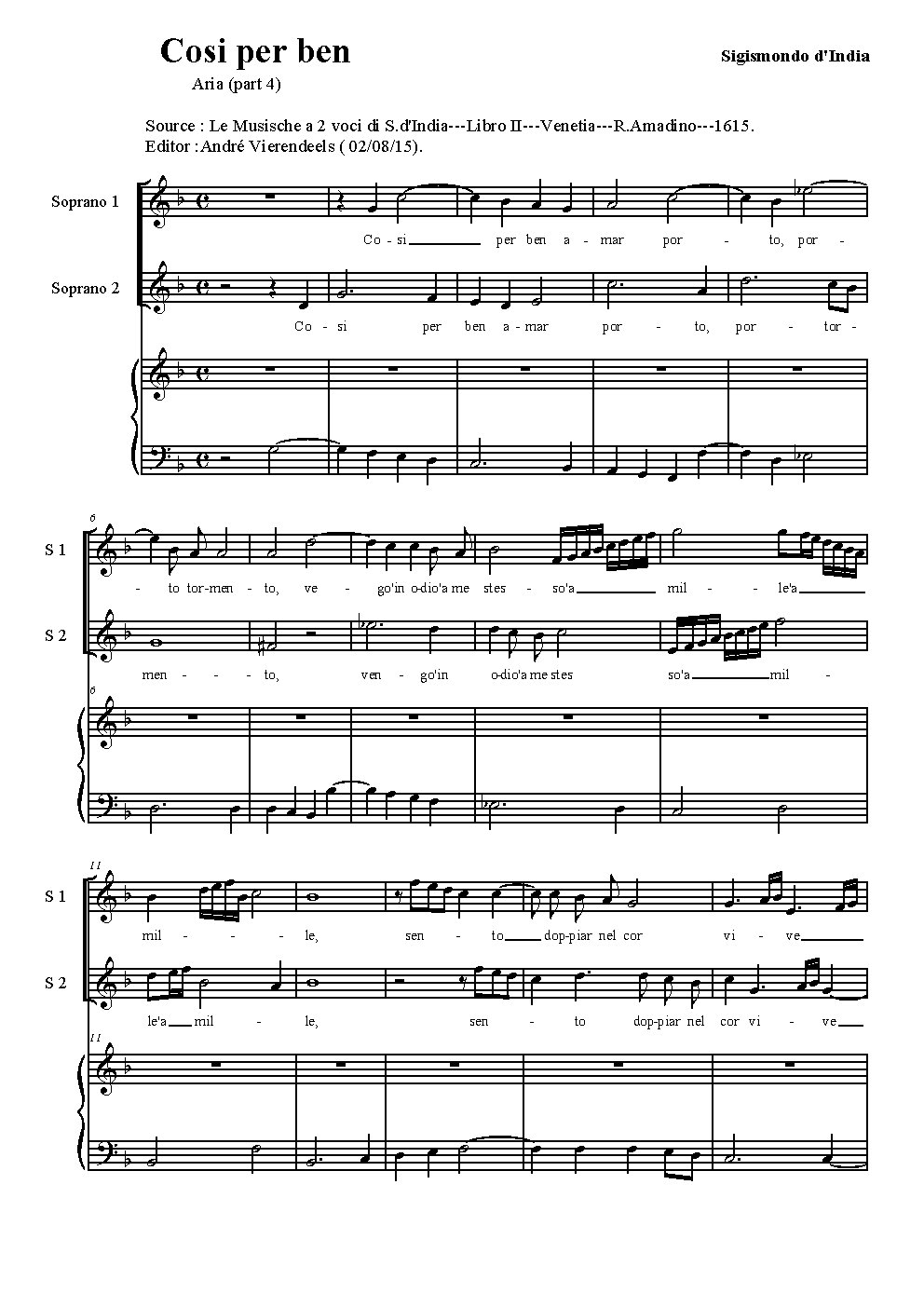 Cosi per ben - Choir Script PDF Thumbnail
