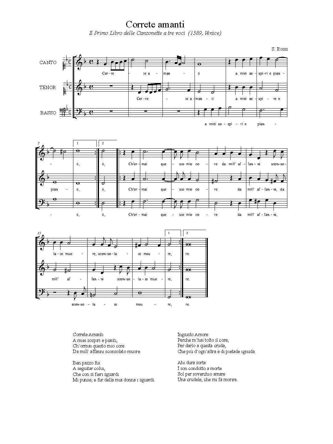 Correte amanti - Choir Script PDF Thumbnail