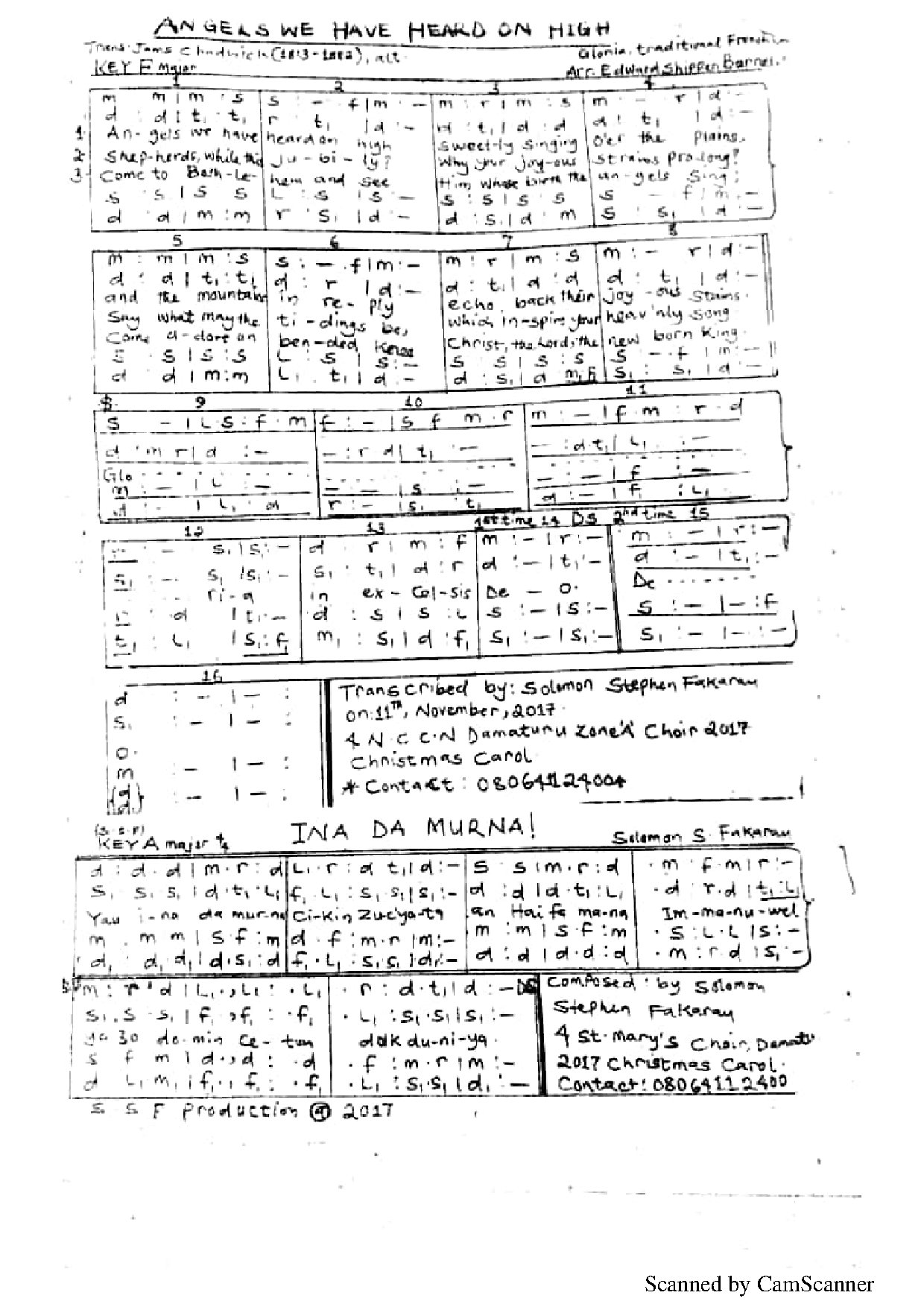Angels We Have Heard On High (christmas Carol) - Download Choir Script PDF