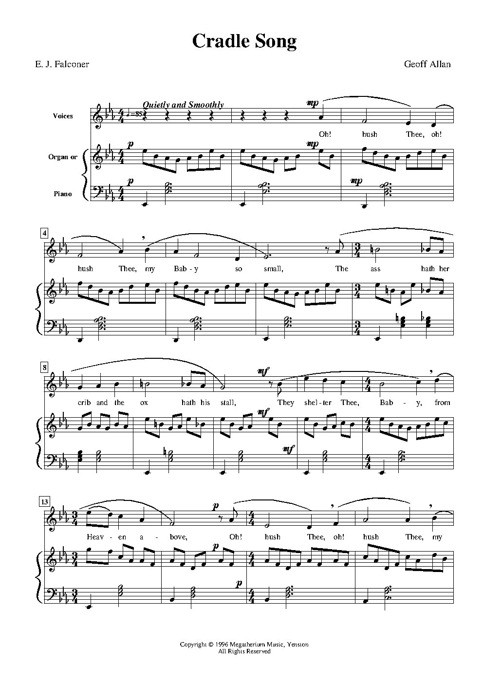 Cradle Song - Choir Script PDF Thumbnail
