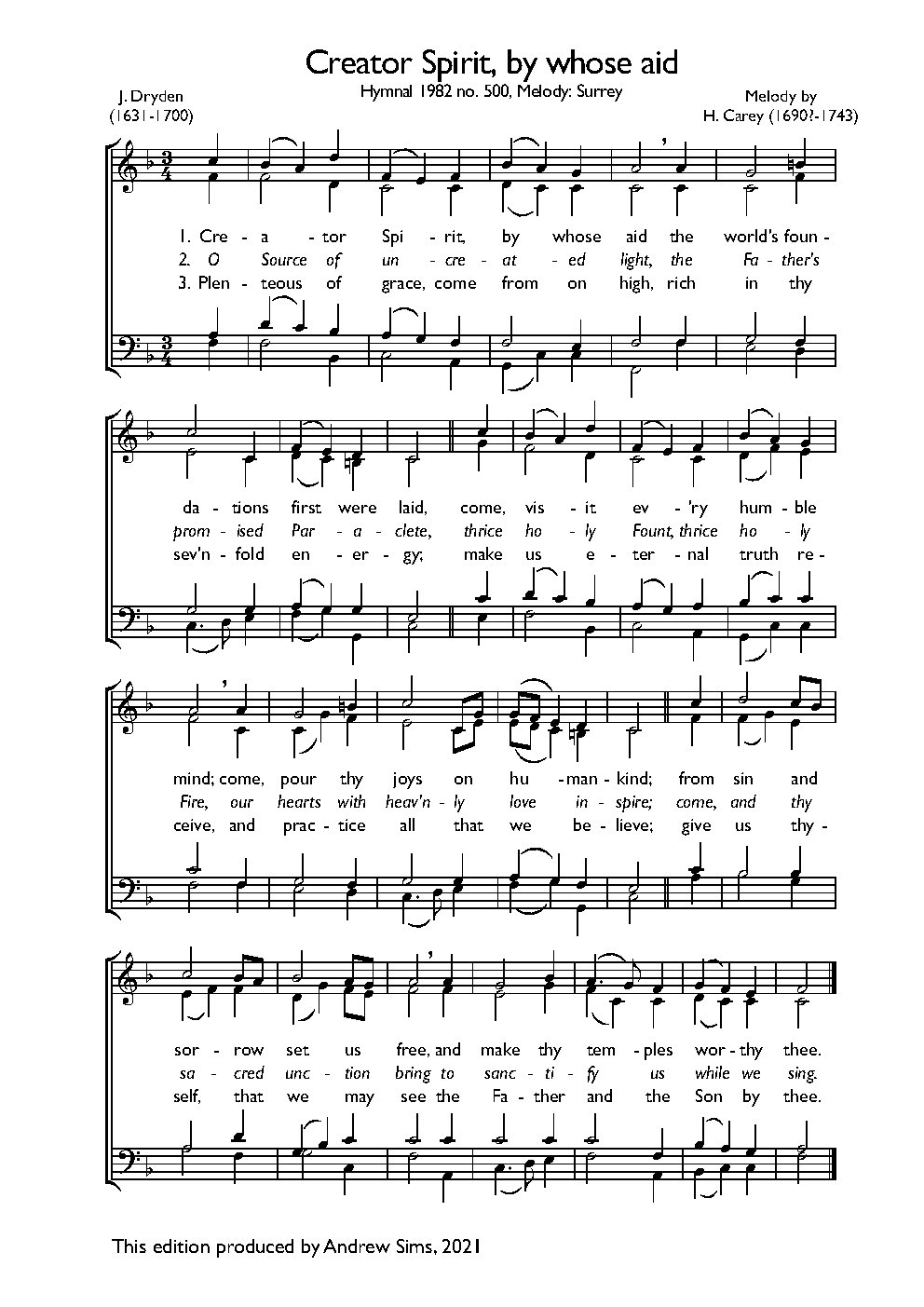 Creator Spirit, by whose aid