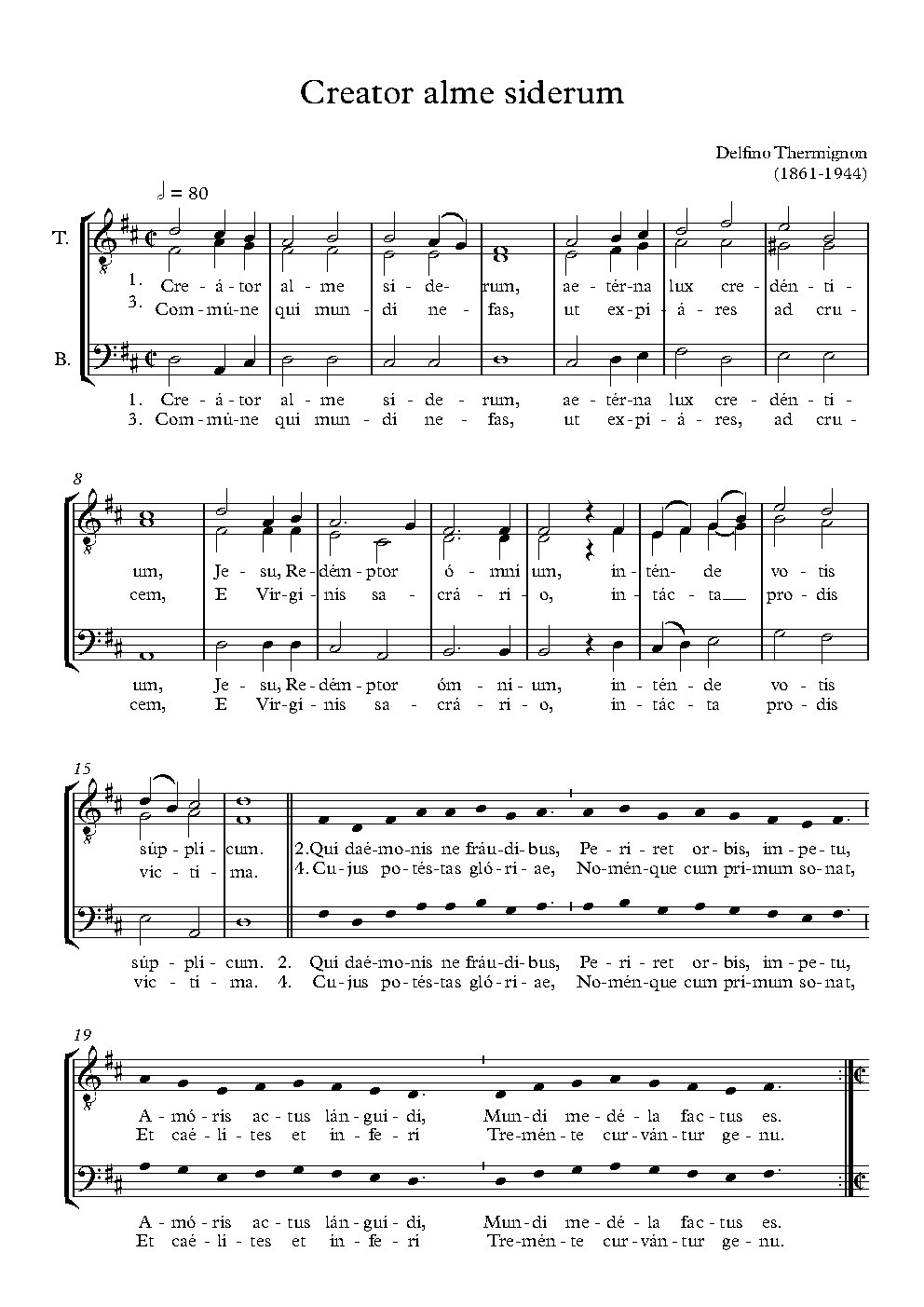 Creator alme siderum - Choir Script PDF Thumbnail