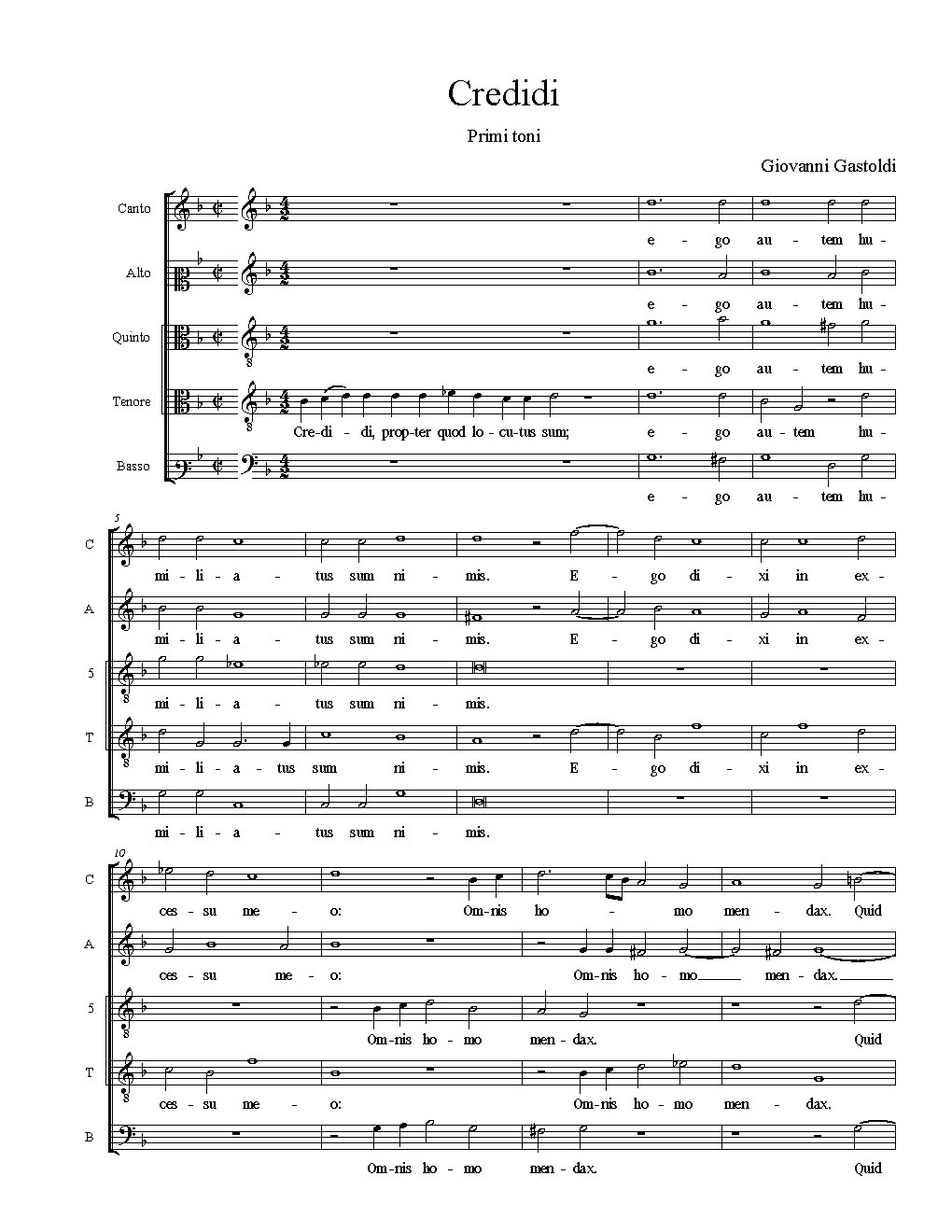 Credidi - Choir Script PDF Thumbnail