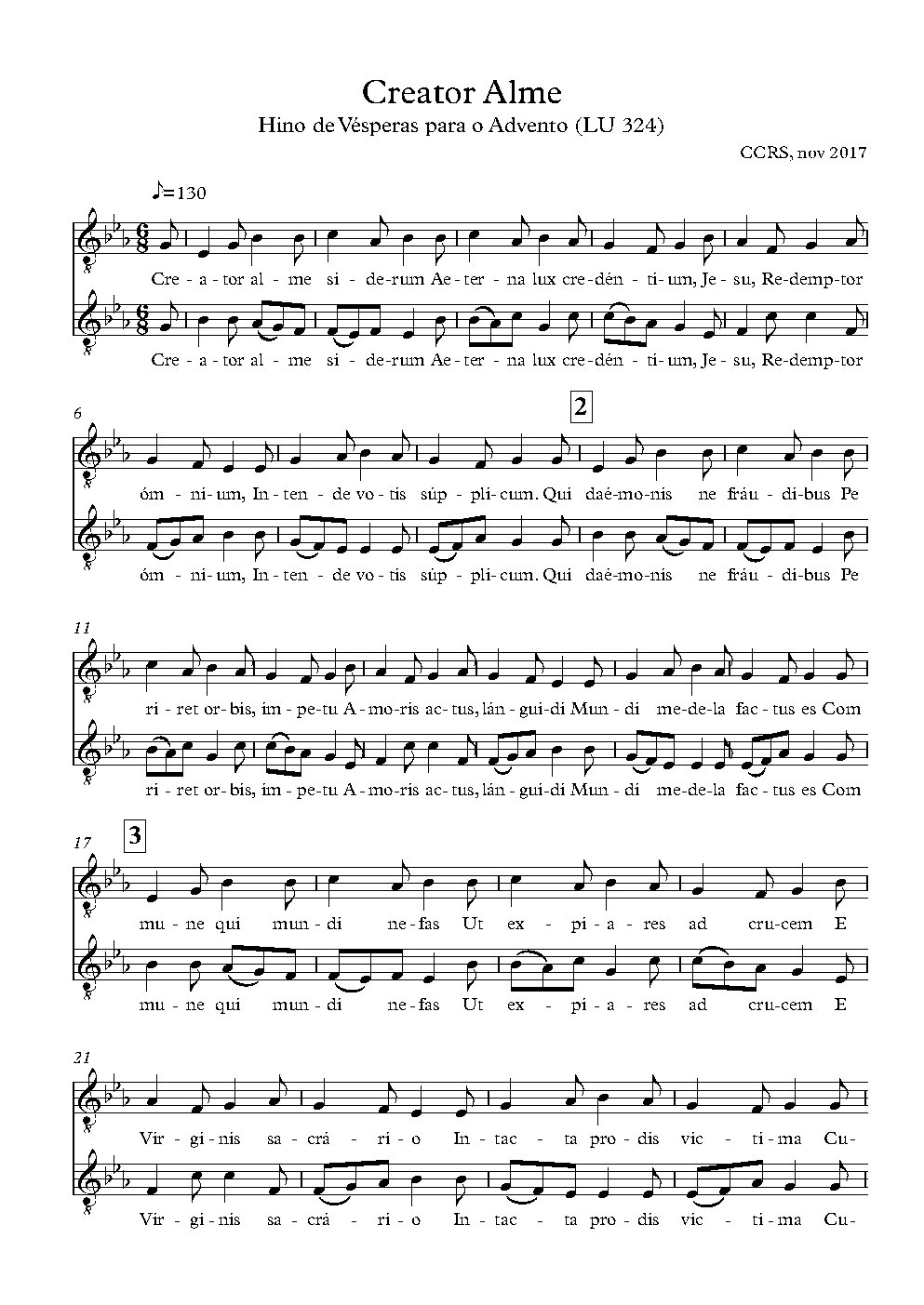 Creator alme - Choir Script PDF Thumbnail