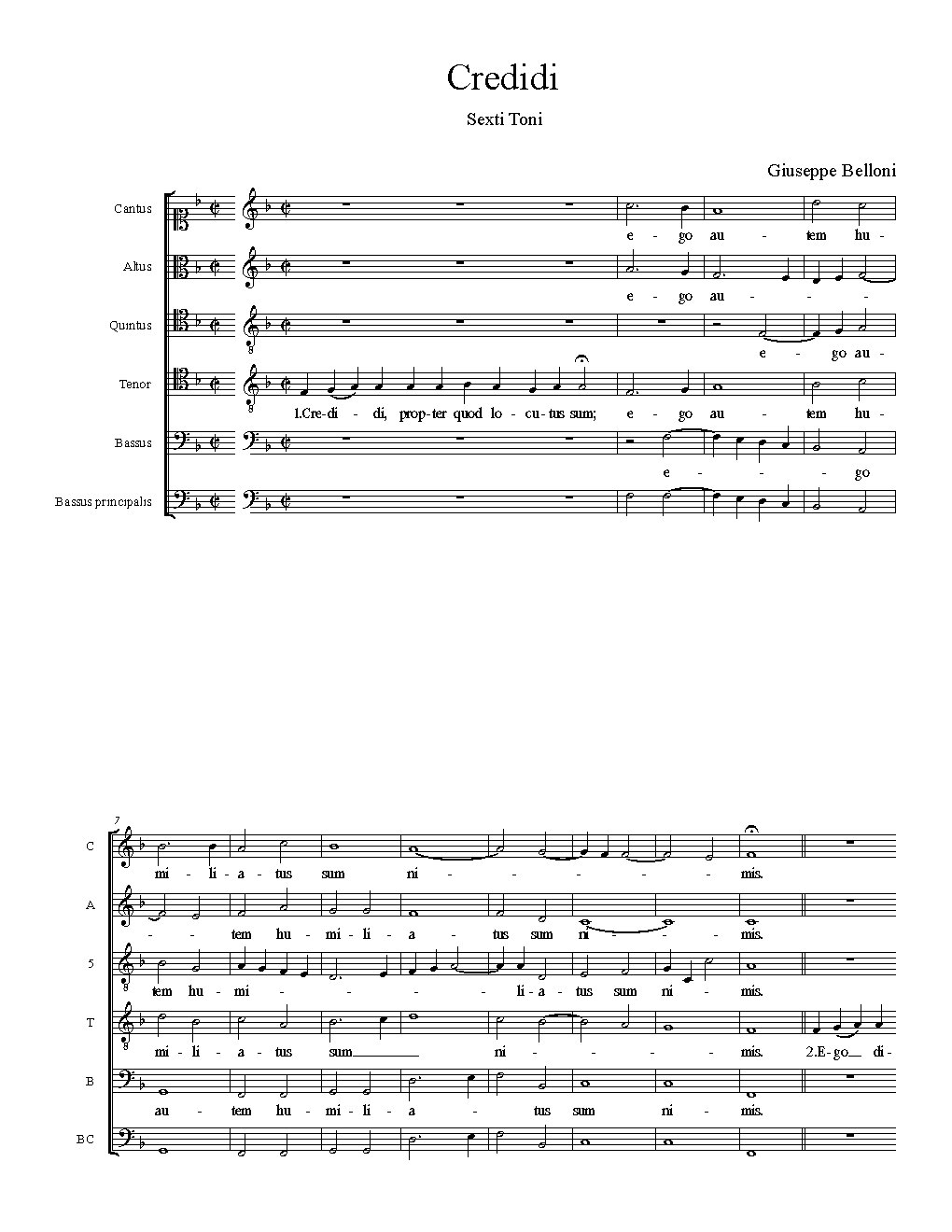 Credidi - Choir Script PDF Thumbnail