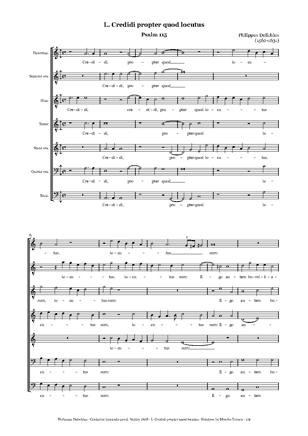 Credidi, propter quod locutus sum - Choir Script PDF Thumbnail