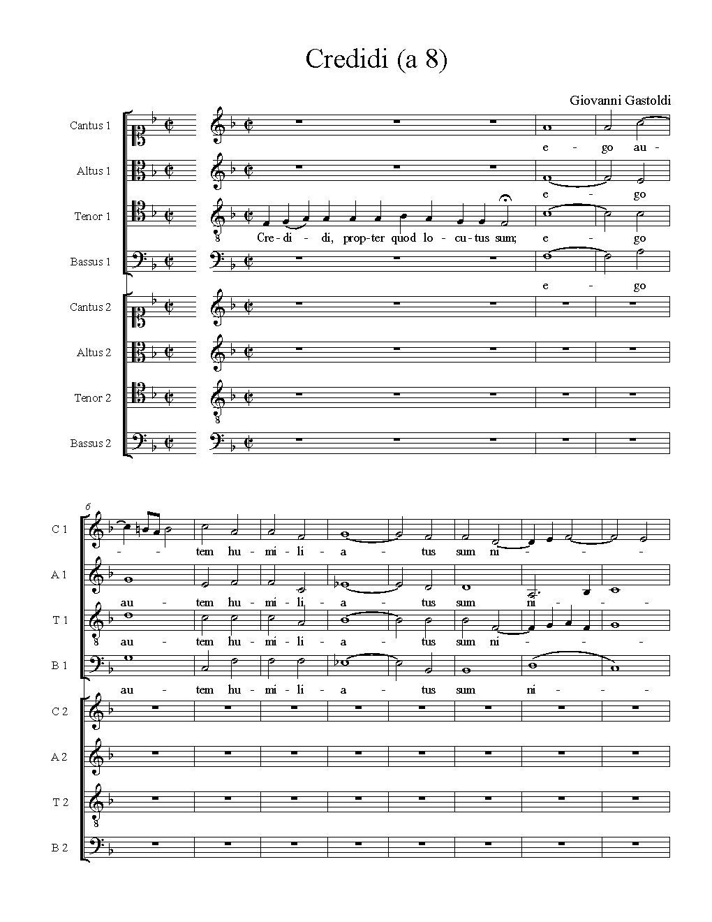Credidi (a 8) - Choir Script PDF Thumbnail