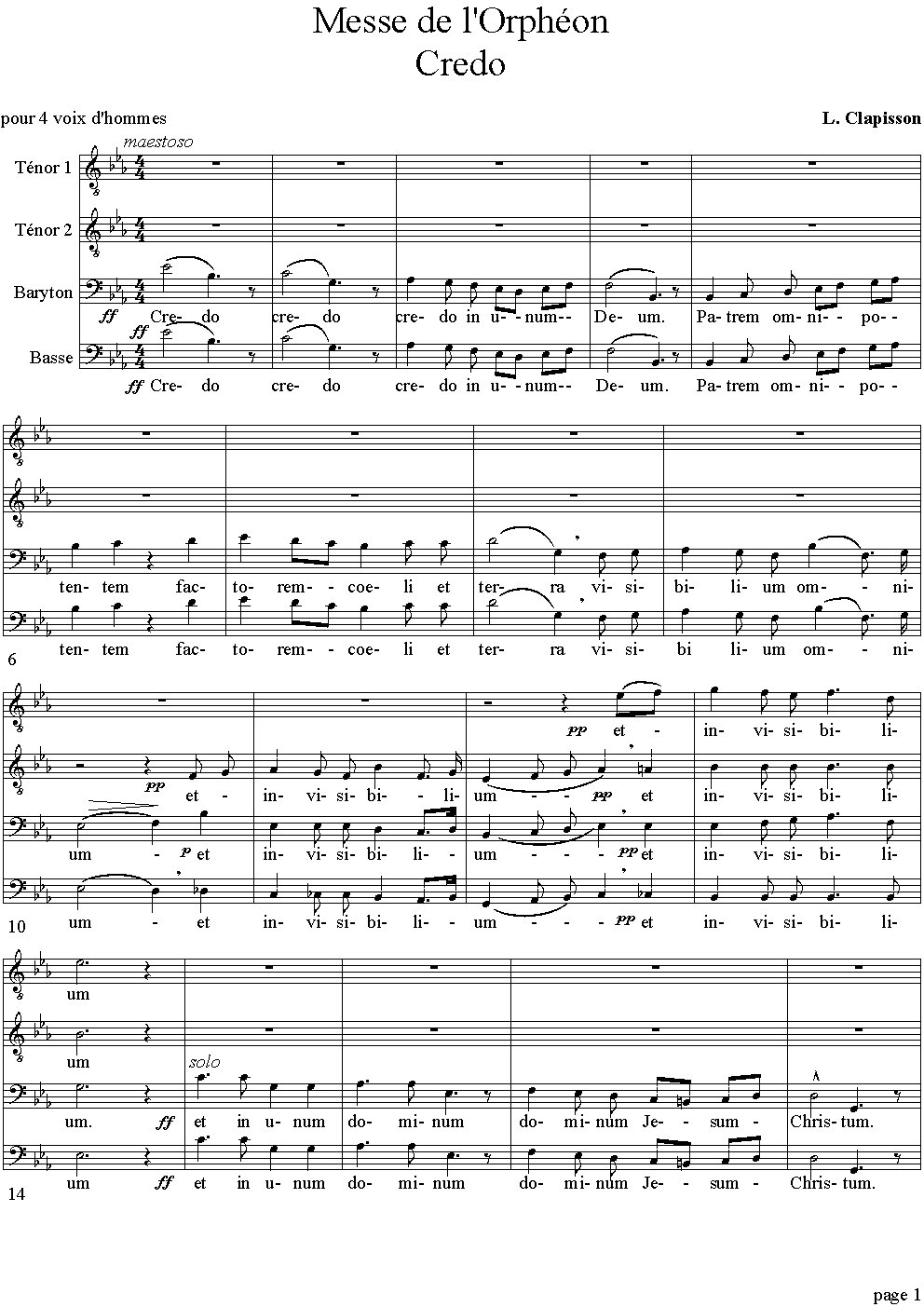 Credo (from 'Messe de l'Orphéon')
