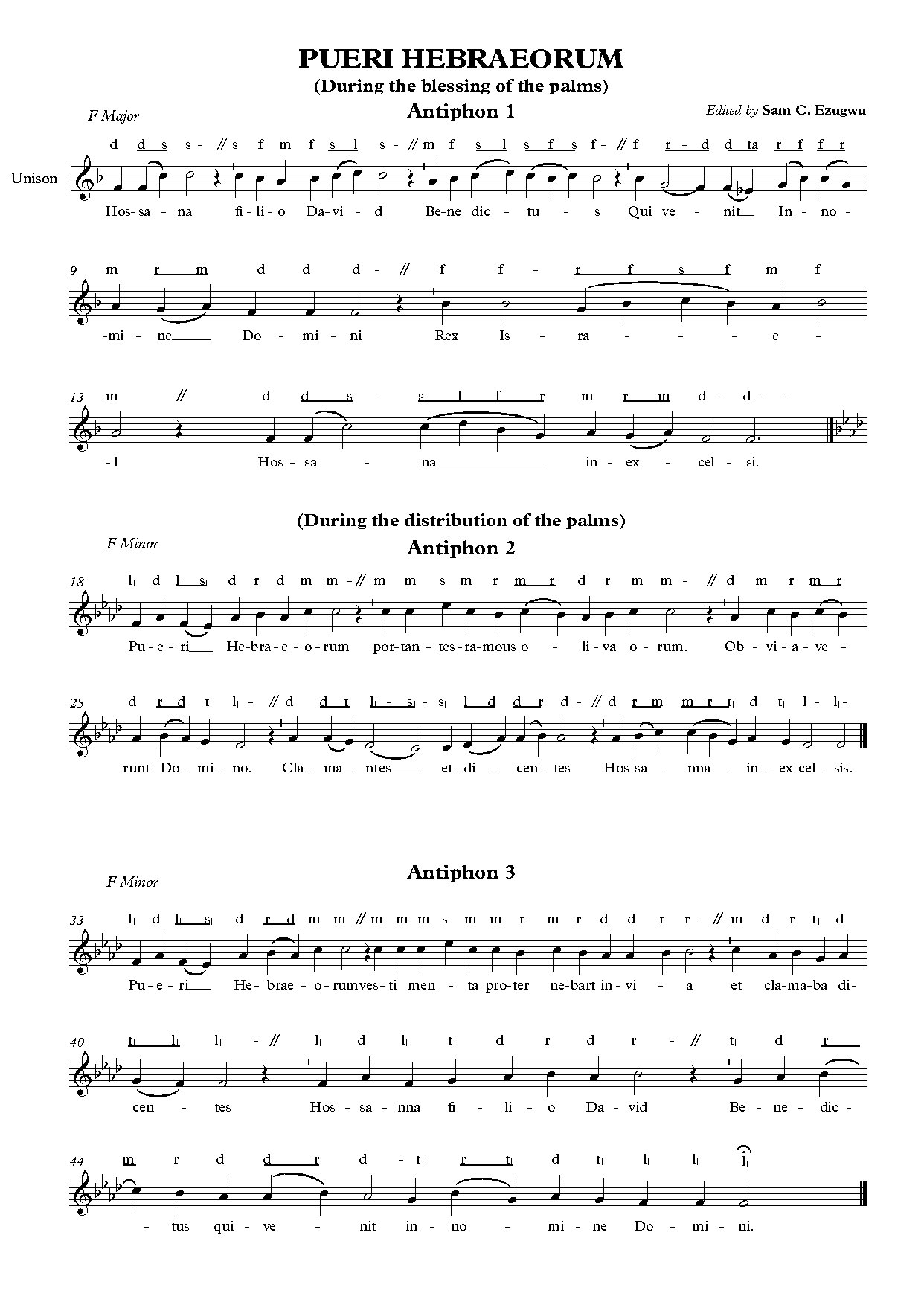 Pueri Hebraeorum - Full Score - Download Choir Script PDF