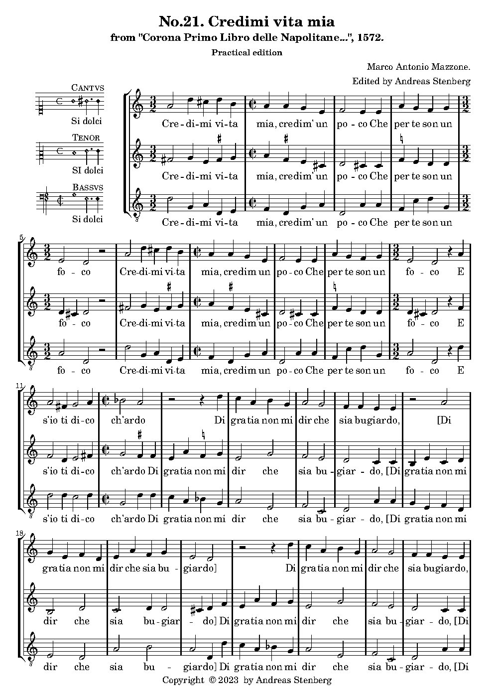 Credimi vita mia - Choir Script PDF Thumbnail