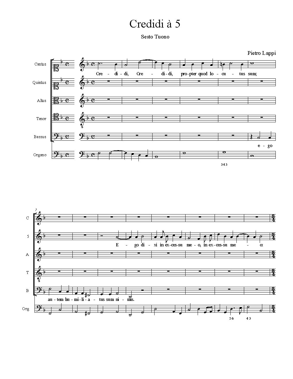 Credidi à 5 - Choir Script PDF Thumbnail
