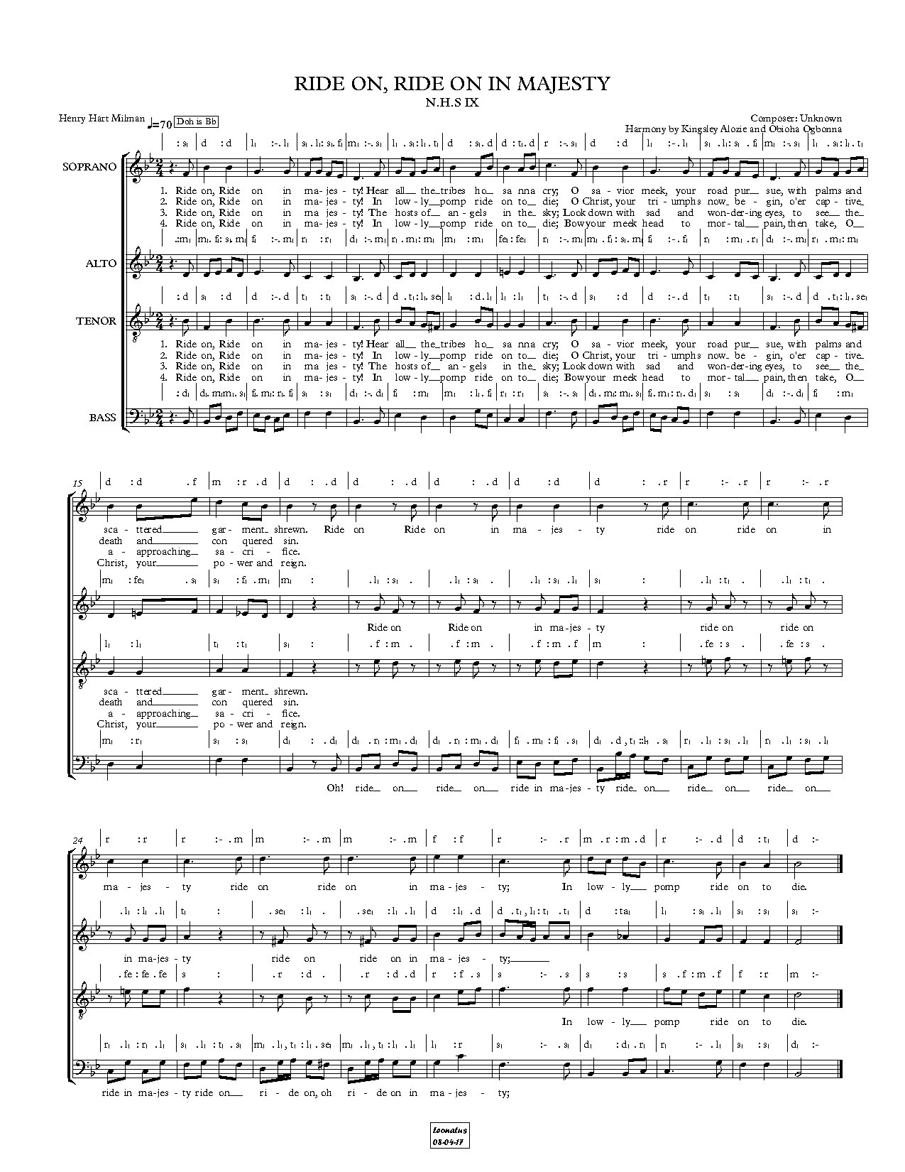 N.h.s Ix (ride On, Ride On) - Download Choir Script PDF