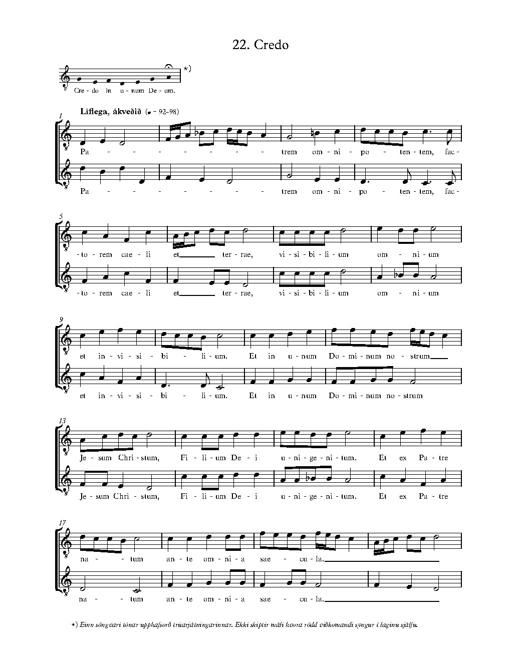 Credo (a 2) - Choir Script PDF Thumbnail