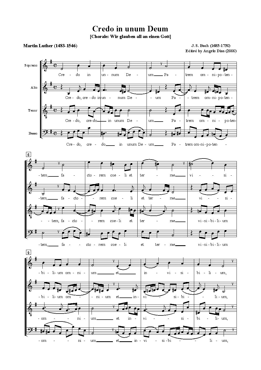 Credo in unum Deum - Choir Script PDF Thumbnail