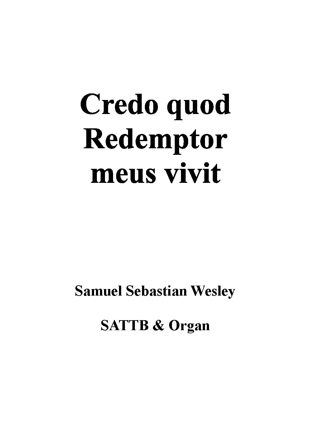 Credo quod Redemptor meus vivit