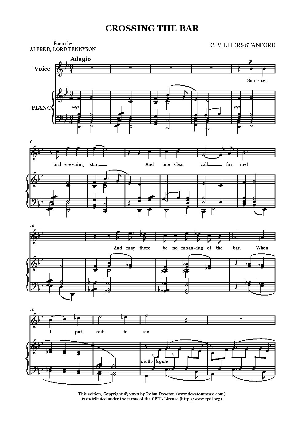 Crossing the bar - Choir Script PDF Thumbnail