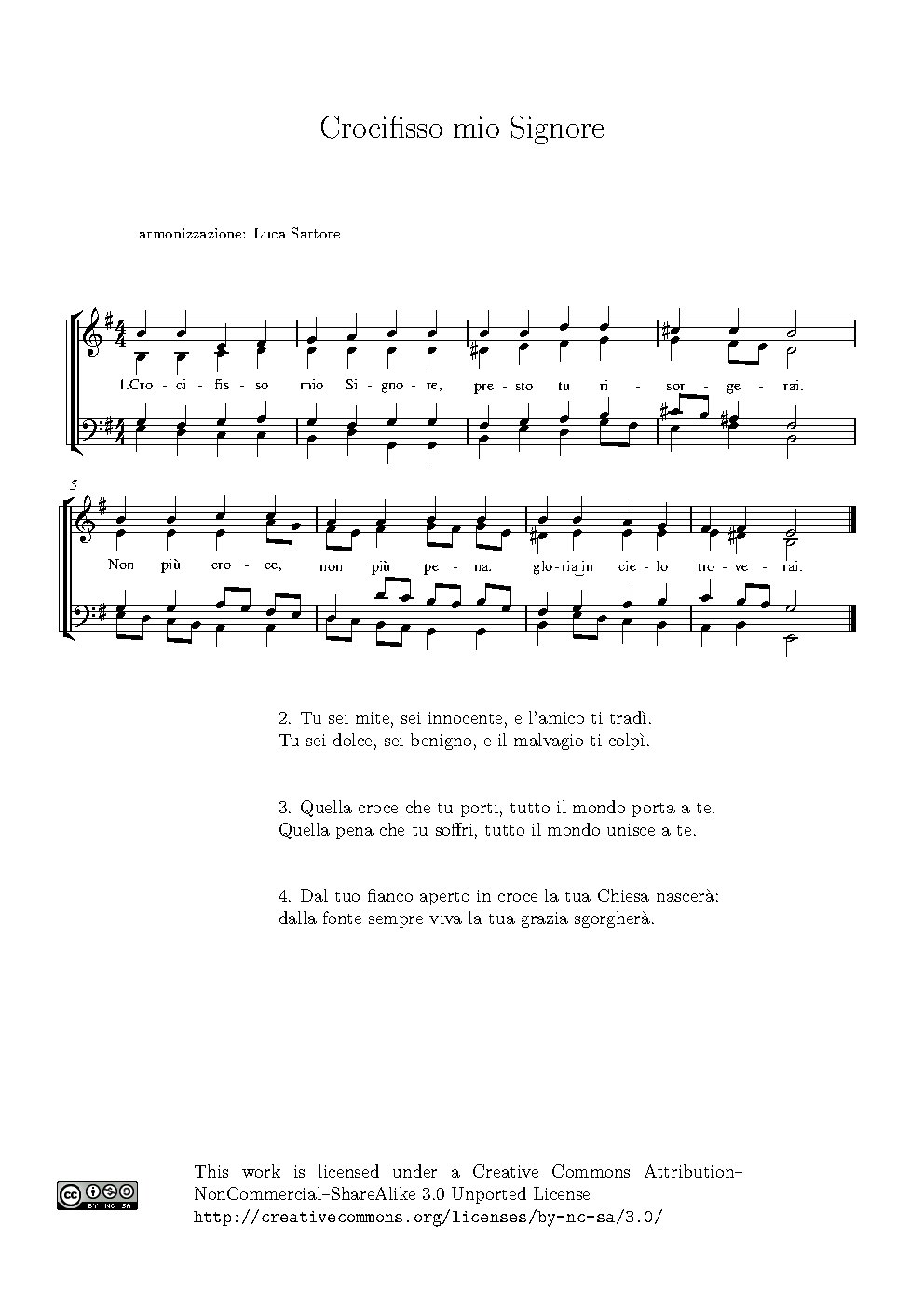 Crocifisso mio Signore - Choir Script PDF Thumbnail