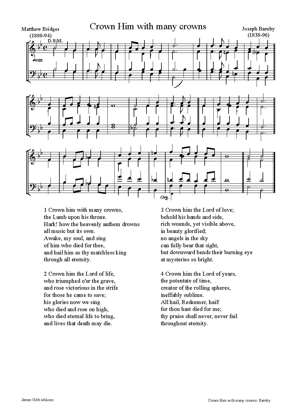 Crown Him with many crowns - Choir Script PDF Thumbnail