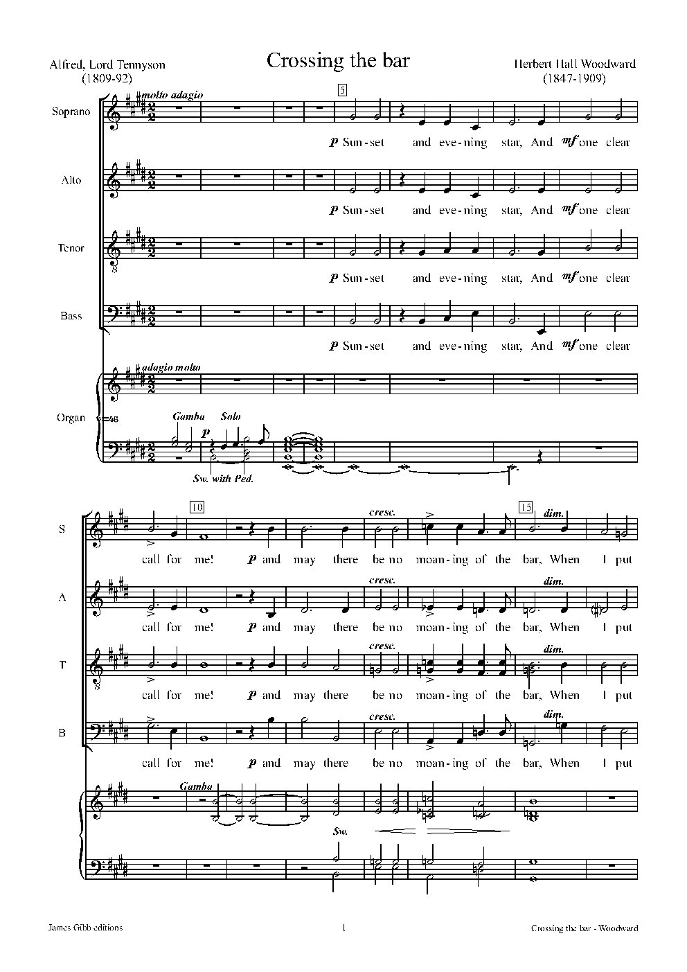 Crossing the bar - Choir Script PDF Thumbnail