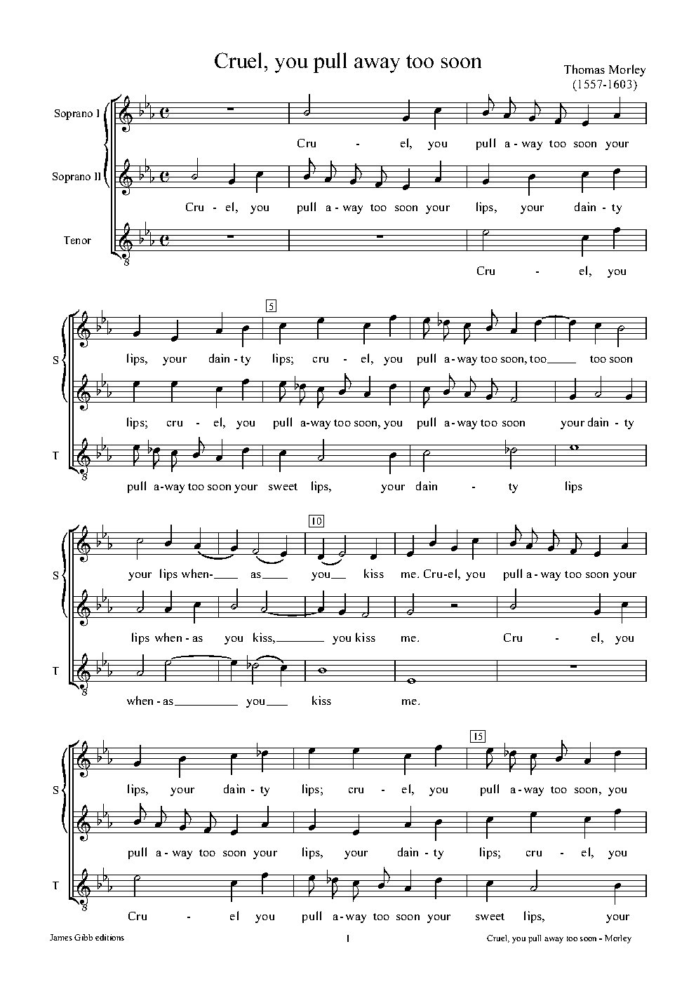 Cruel, you pull away too soon - Choir Script PDF Thumbnail