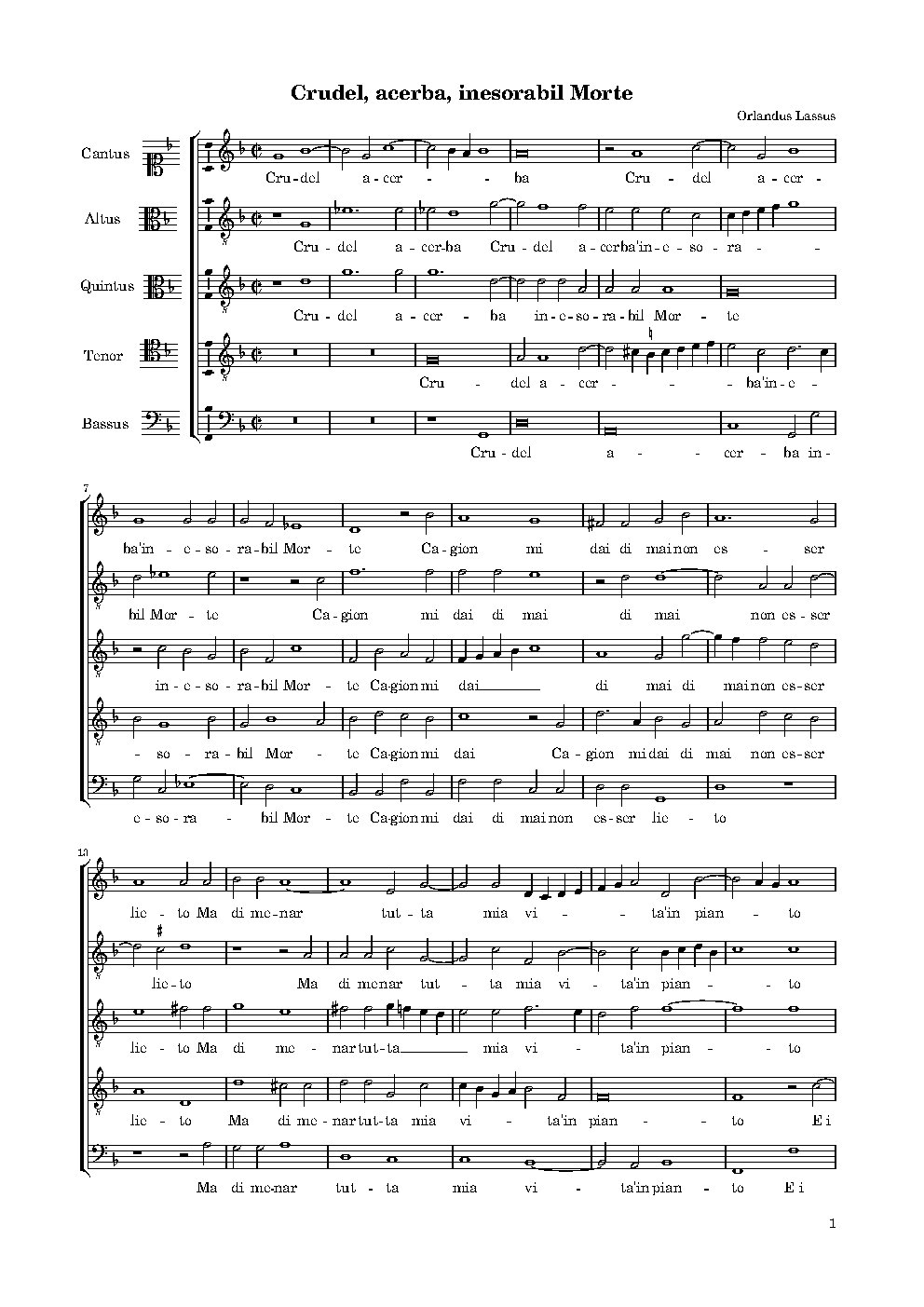 Crudel, acerba, inesorabil Morte