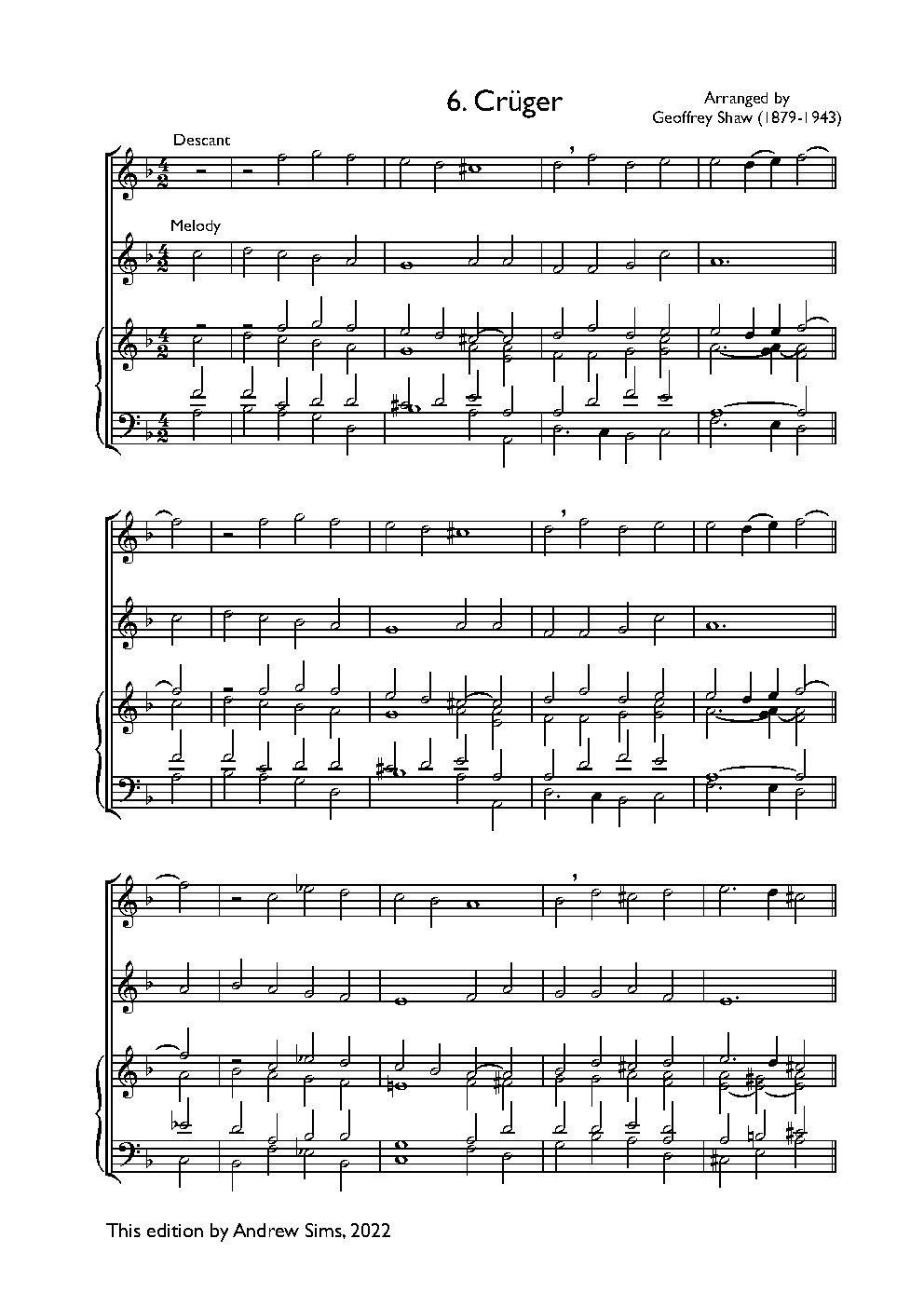 Crüger - Choir Script PDF Thumbnail