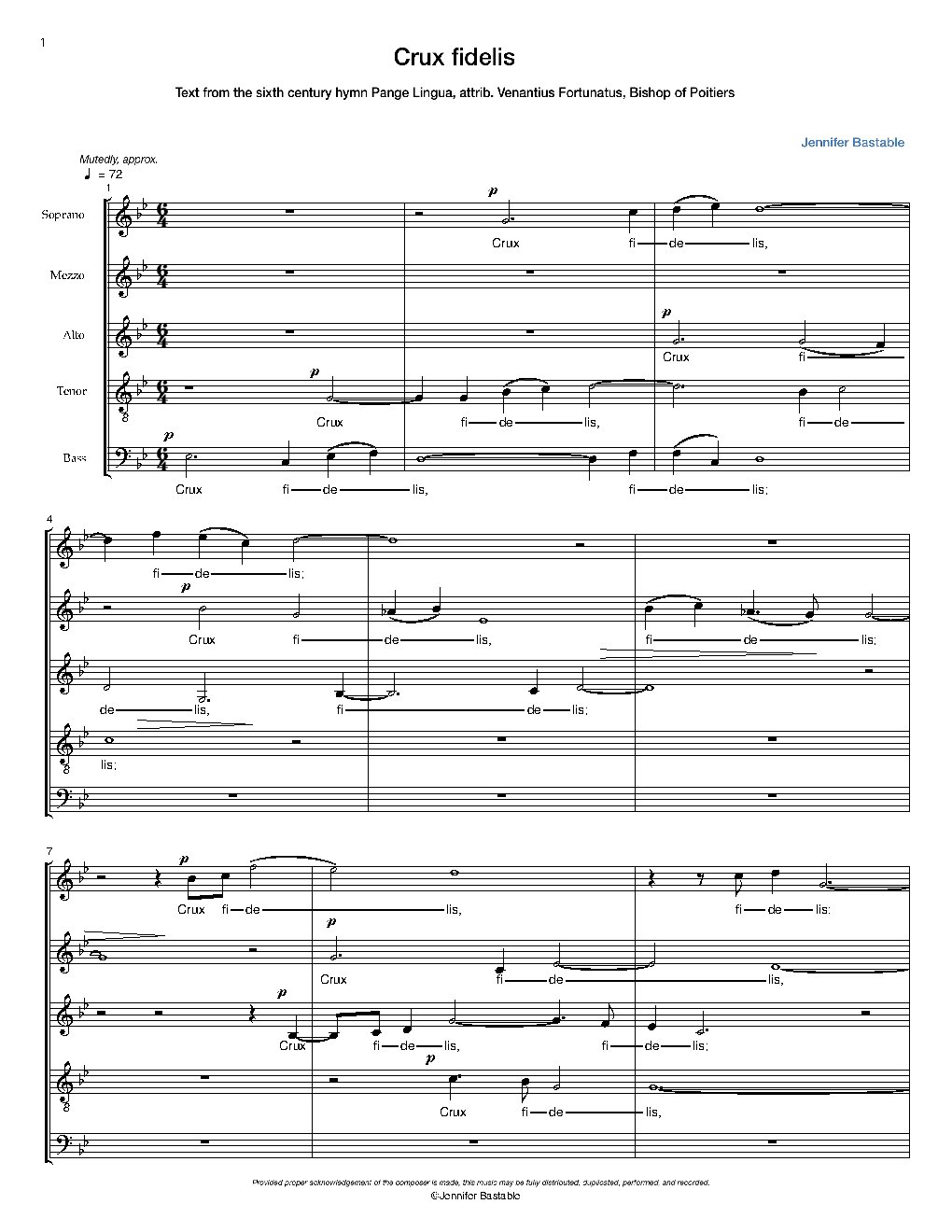 Crux fidelis - Choir Script PDF Thumbnail