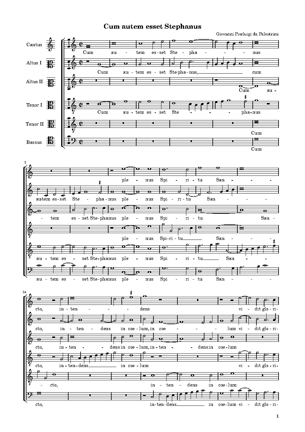 Cum autem esset Stephanus - Choir Script PDF Thumbnail