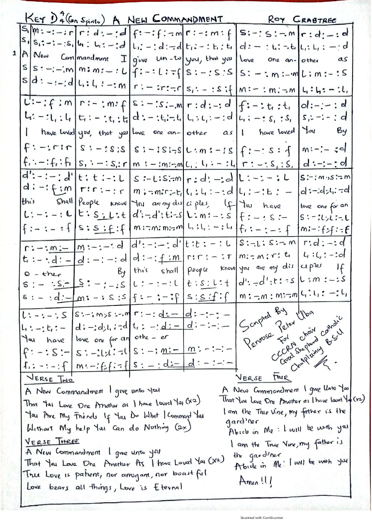 A New Commandment - Download Choir Script PDF