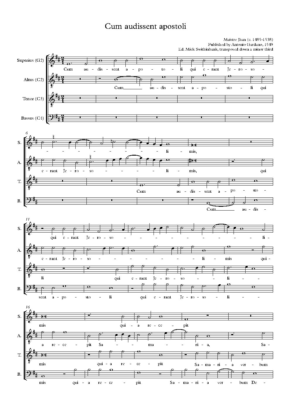 Cum audissent apostoli