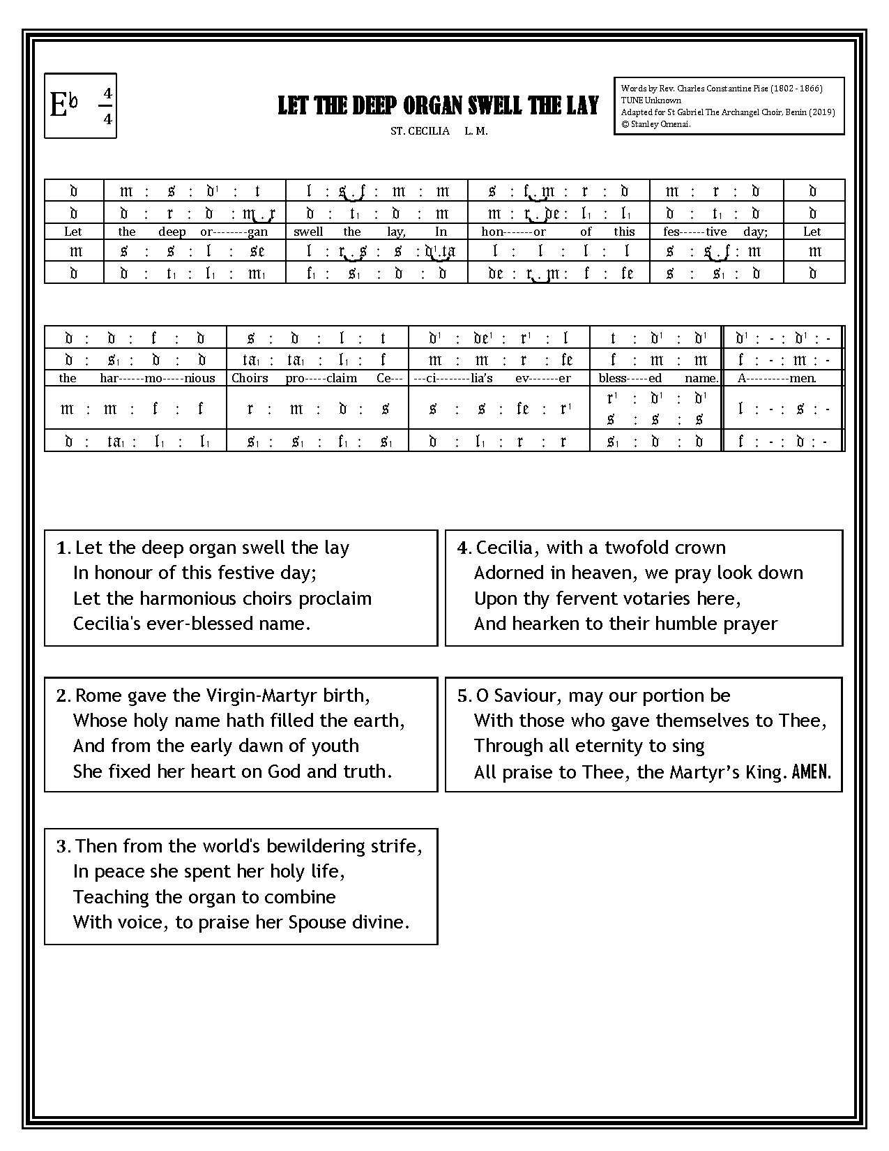 Let The Deep Organ Swell The Lay - Download Choir Script PDF