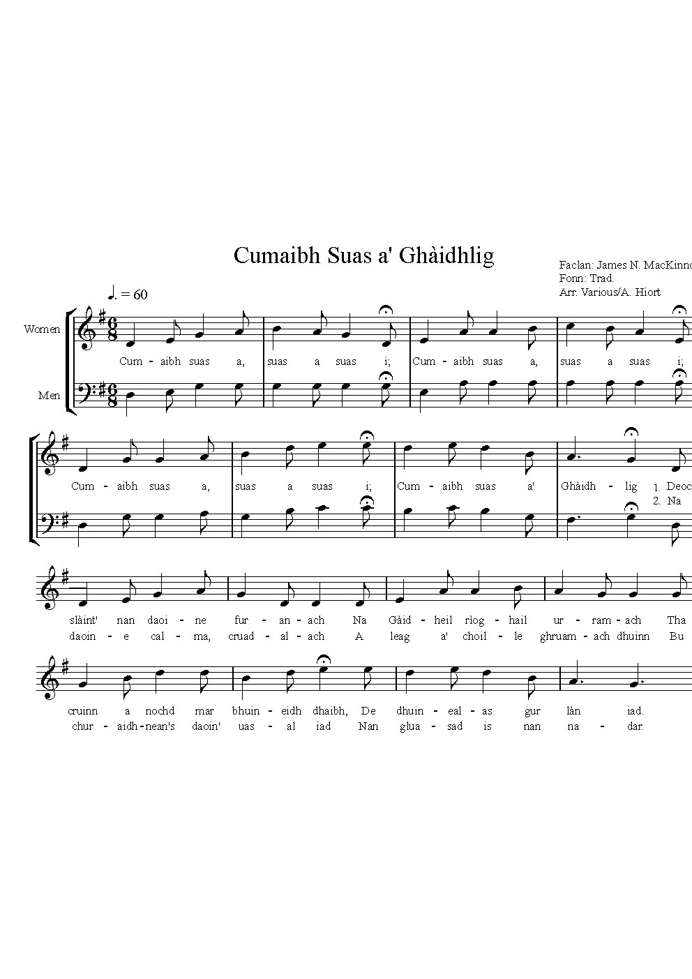 Cumaibh Suas a Ghàidhlig